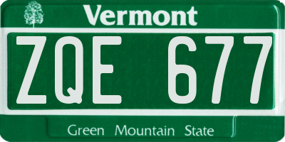 VT license plate ZQE677
