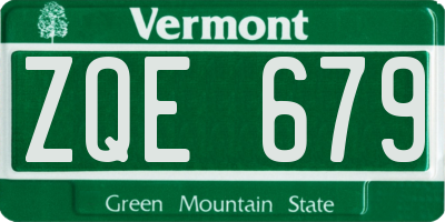 VT license plate ZQE679
