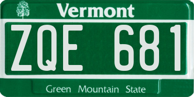 VT license plate ZQE681