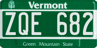 VT license plate ZQE682
