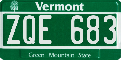VT license plate ZQE683