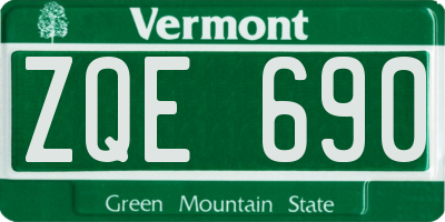 VT license plate ZQE690