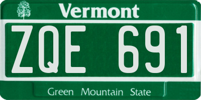 VT license plate ZQE691