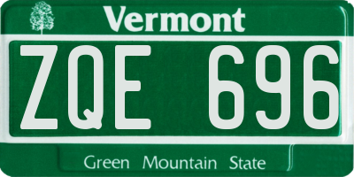 VT license plate ZQE696