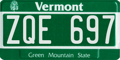 VT license plate ZQE697