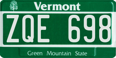 VT license plate ZQE698