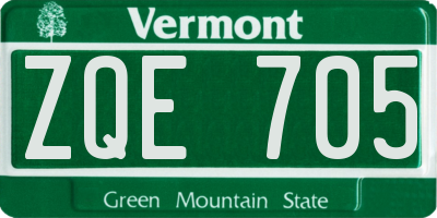 VT license plate ZQE705