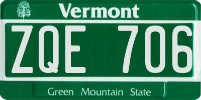 VT license plate ZQE706