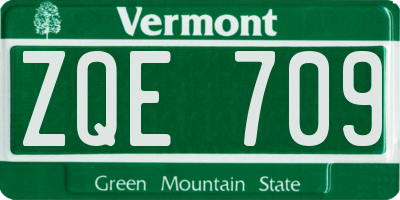 VT license plate ZQE709