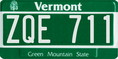 VT license plate ZQE711