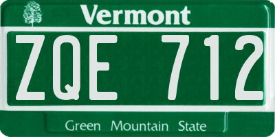 VT license plate ZQE712