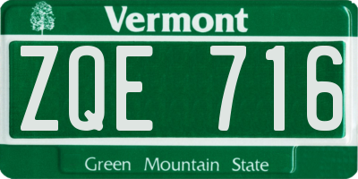 VT license plate ZQE716