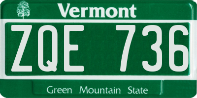 VT license plate ZQE736