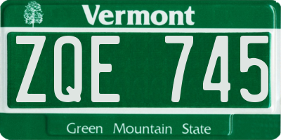 VT license plate ZQE745