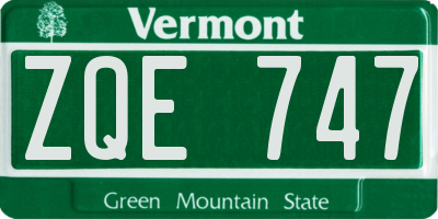 VT license plate ZQE747
