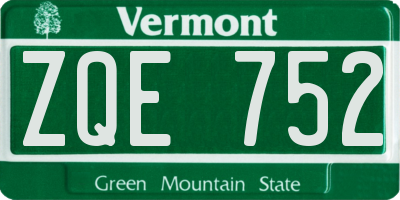 VT license plate ZQE752