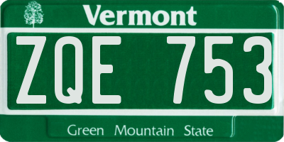 VT license plate ZQE753