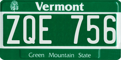 VT license plate ZQE756