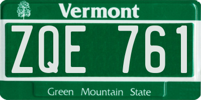 VT license plate ZQE761