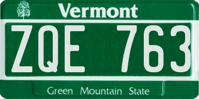VT license plate ZQE763