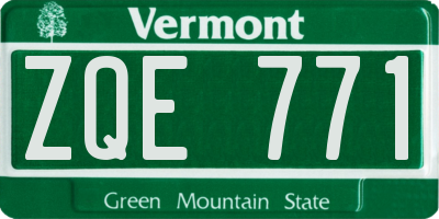 VT license plate ZQE771