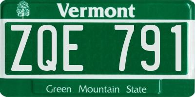 VT license plate ZQE791