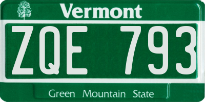 VT license plate ZQE793