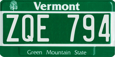 VT license plate ZQE794