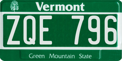 VT license plate ZQE796
