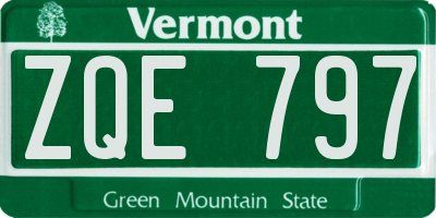 VT license plate ZQE797
