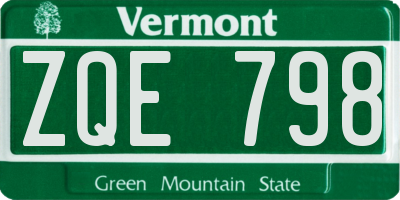 VT license plate ZQE798