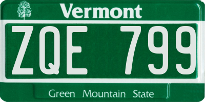 VT license plate ZQE799