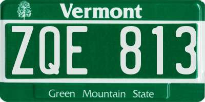 VT license plate ZQE813