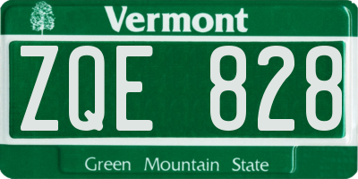 VT license plate ZQE828