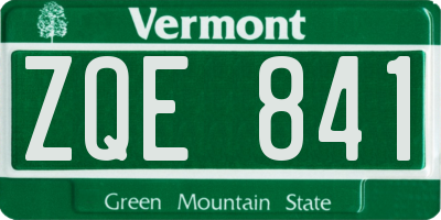 VT license plate ZQE841