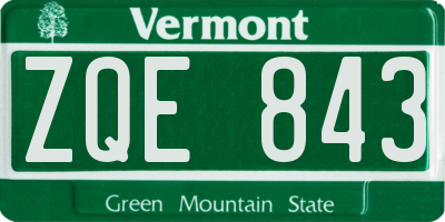 VT license plate ZQE843