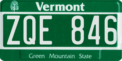 VT license plate ZQE846