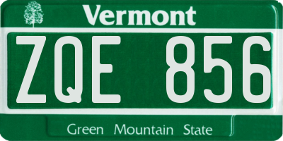 VT license plate ZQE856