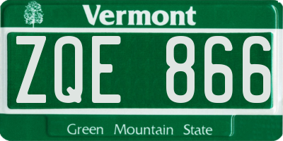 VT license plate ZQE866