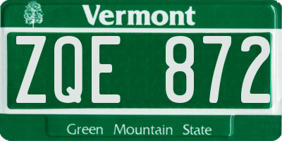 VT license plate ZQE872