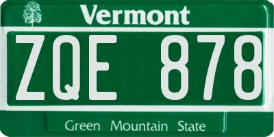 VT license plate ZQE878