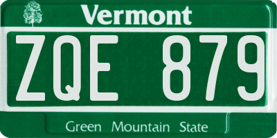 VT license plate ZQE879