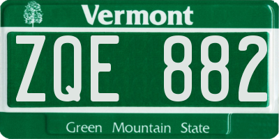 VT license plate ZQE882