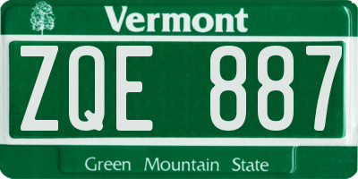 VT license plate ZQE887