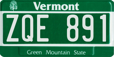 VT license plate ZQE891