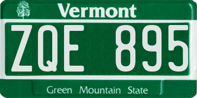 VT license plate ZQE895