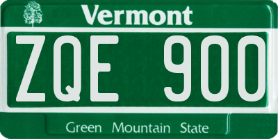 VT license plate ZQE900