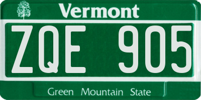 VT license plate ZQE905