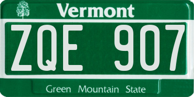 VT license plate ZQE907