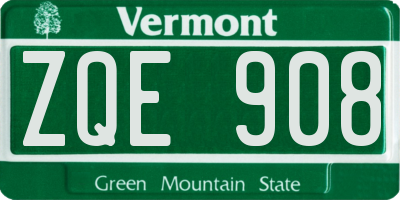 VT license plate ZQE908